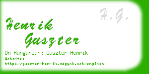 henrik guszter business card